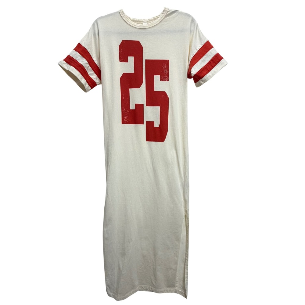 Daily Practice Varsity T-Shirt Midi Dress Graphic 25 Anthropologie Size Small